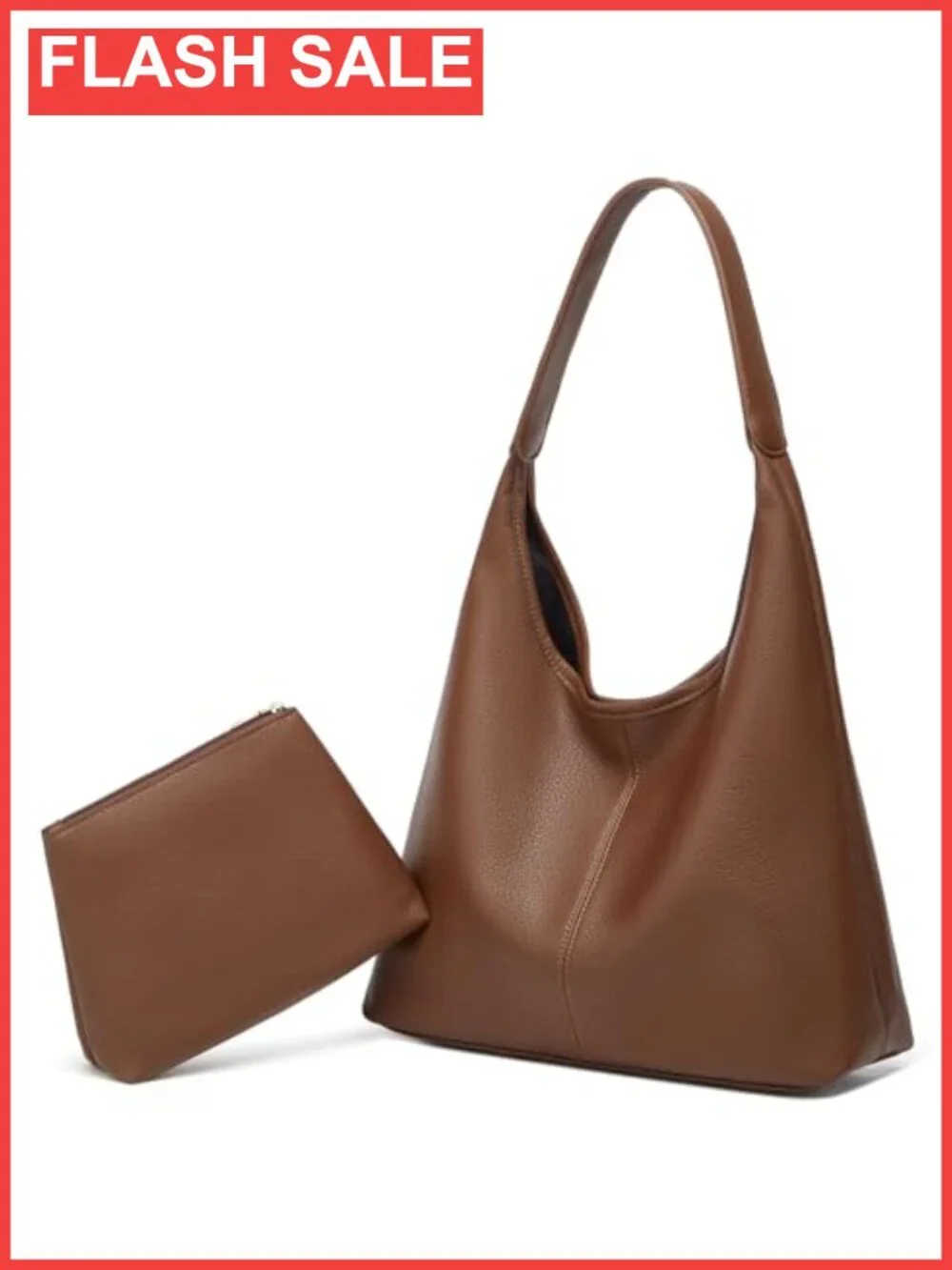 Women's Retro PU Leather Hobo Bag Set Soft Large Tote Crossbody Shoulder Purse